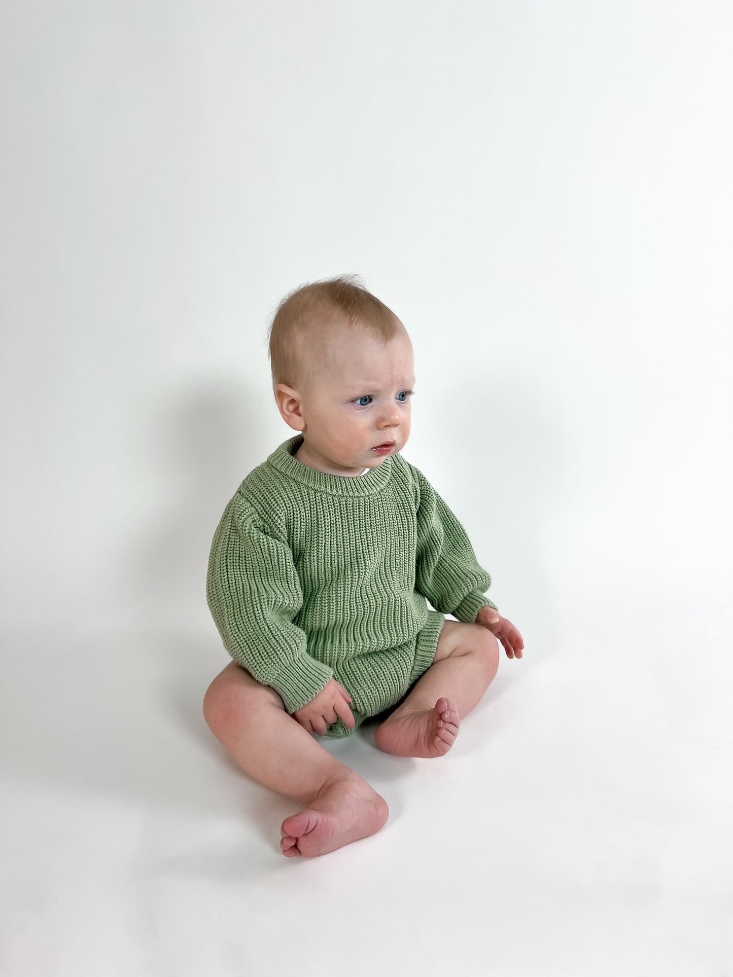Knit Romper - Olive