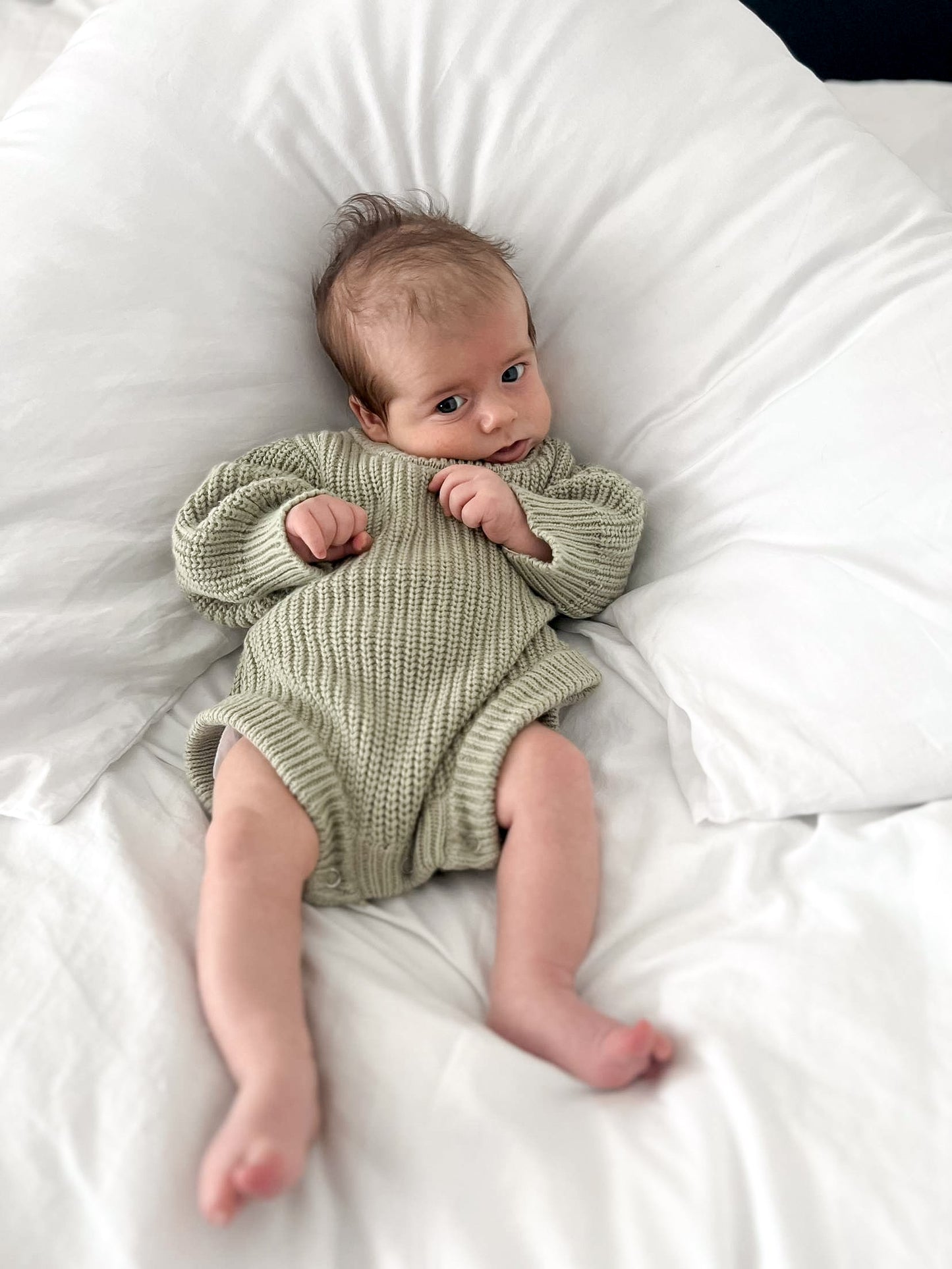 Knit Romper - Olive