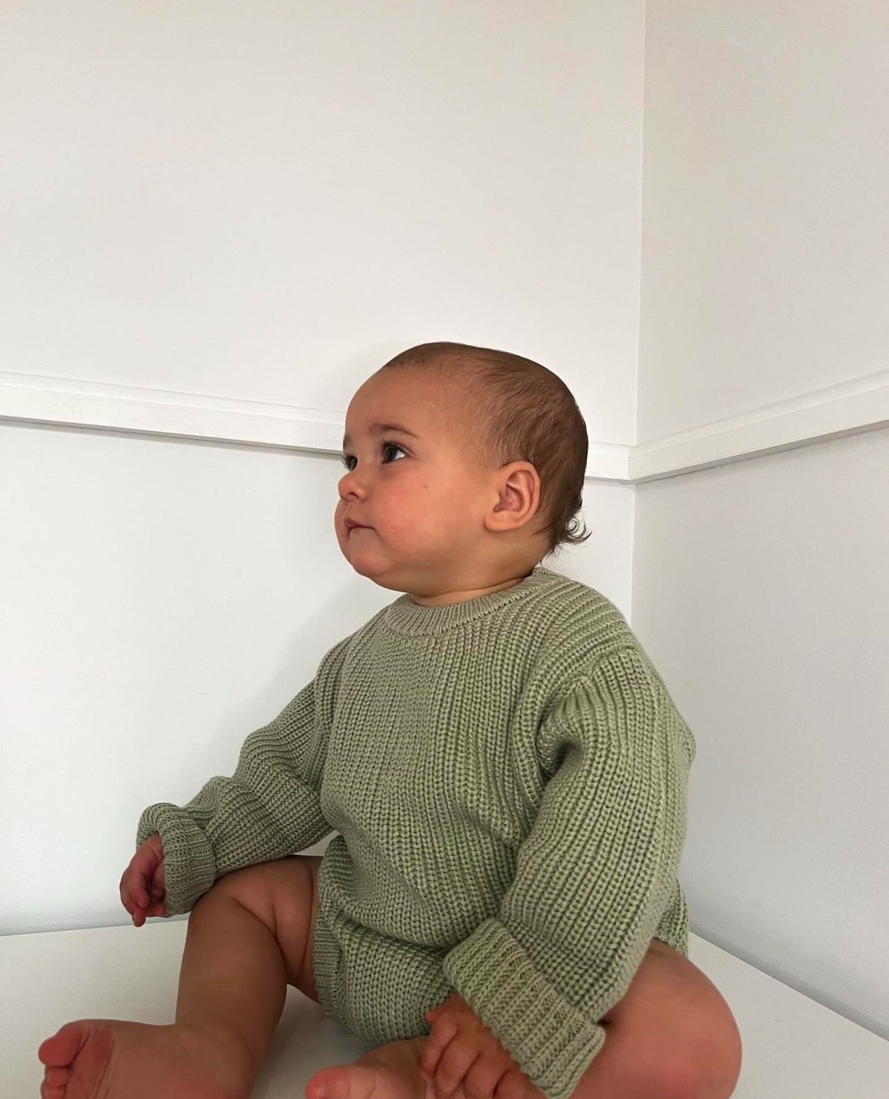 Knit Romper - Olive